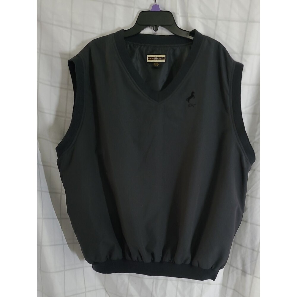 North End Men's XXL Sleeveless V-Neck Vest - Black